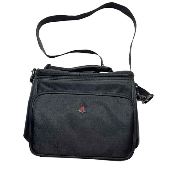 PLAYSTATION Vintage Video Game Carrying Case Travel Shoulder Bag Black
